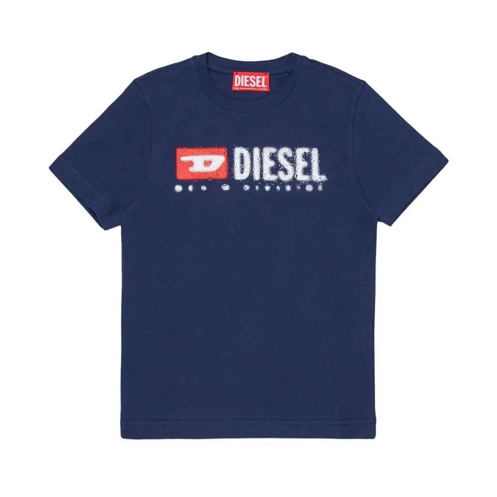 Diesel Boys Blue T-Shirt - Kids Short Sleeve T-Shirts - 16 Y - Kids