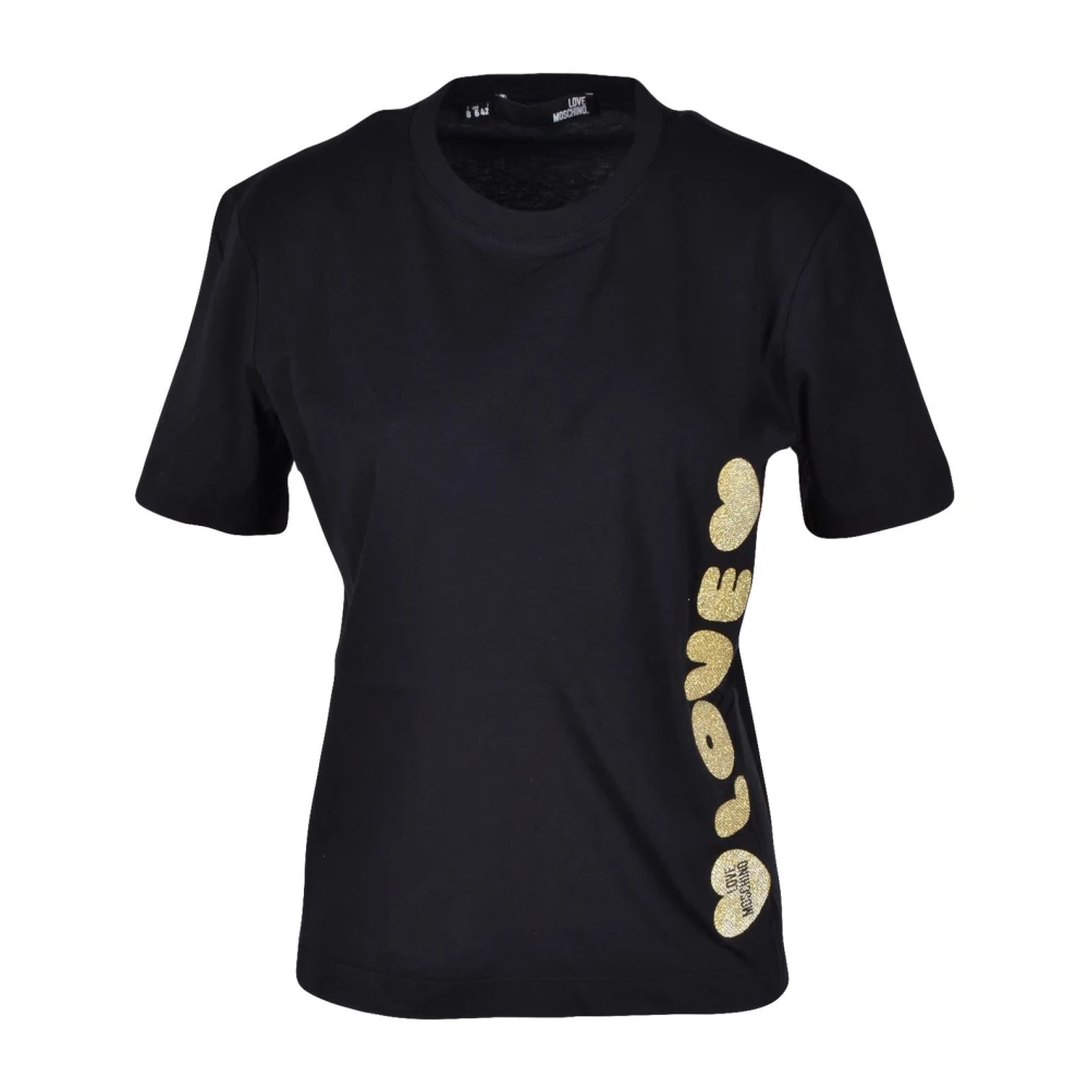 Love Moschino Katoenen T-shirt met Stijlvol Ontwerp Black Dames