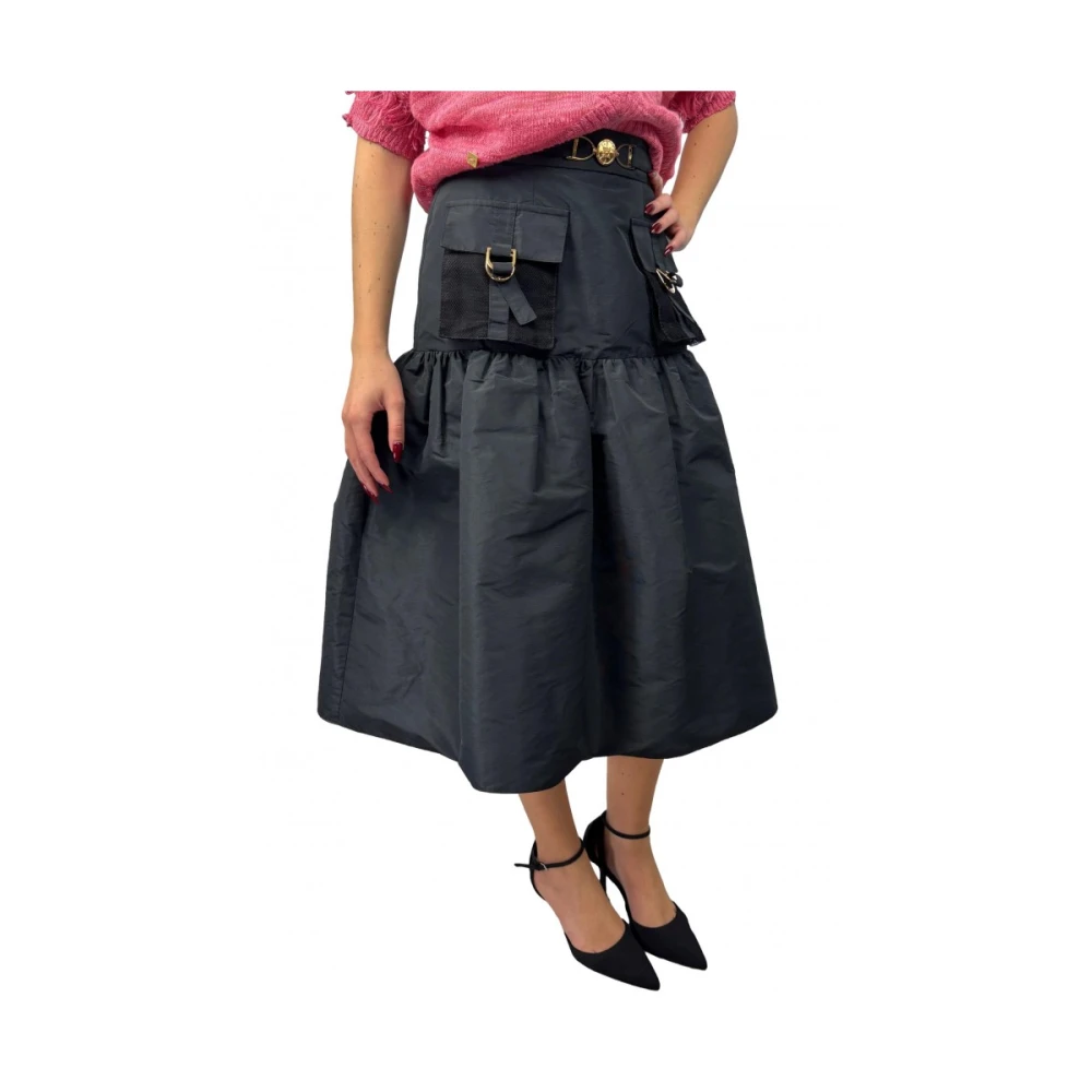 Elisabetta Franchi Elegante Geplooide Rok Black Dames