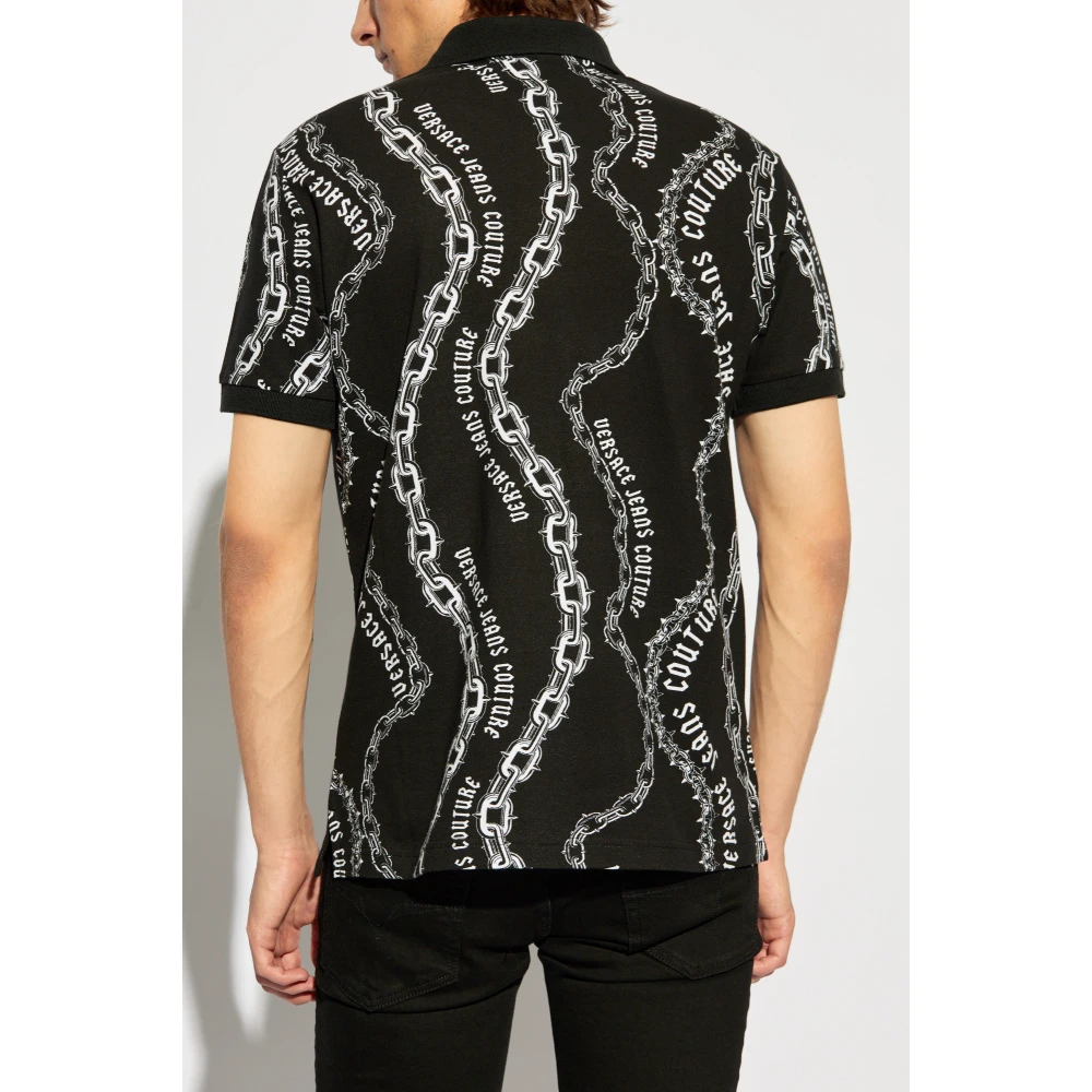 Versace Jeans Couture Polo met logo Black Heren