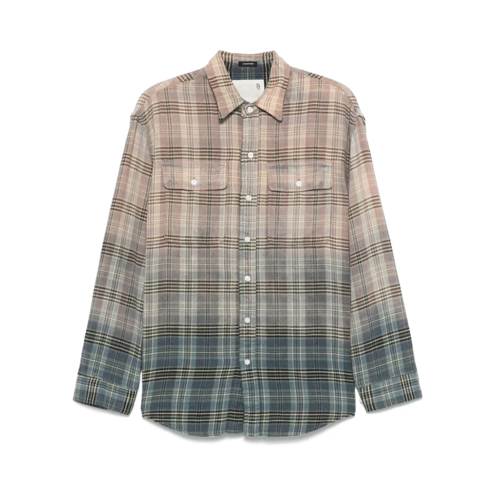 R13 Klassieke Button-Up Shirt in Lichtbruin Multicolor Dames
