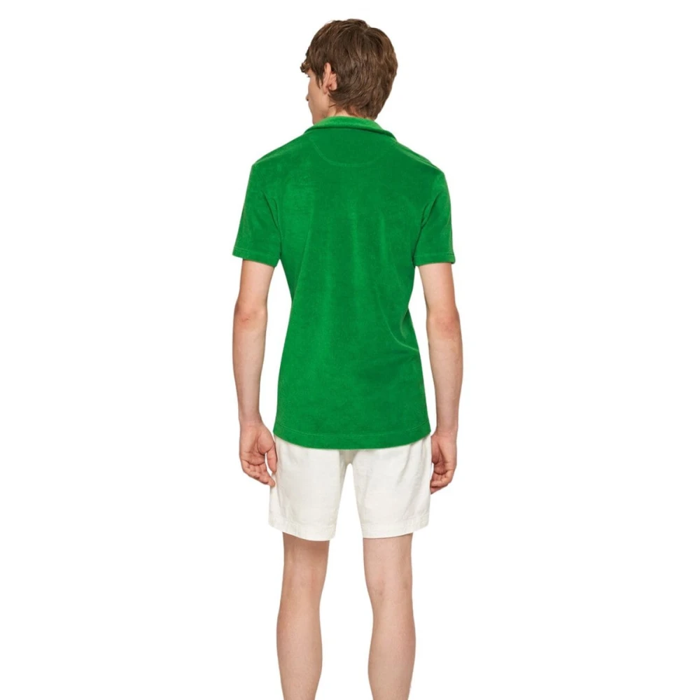 Orlebar Brown Kustgroene Badstof Poloshirt Green Heren