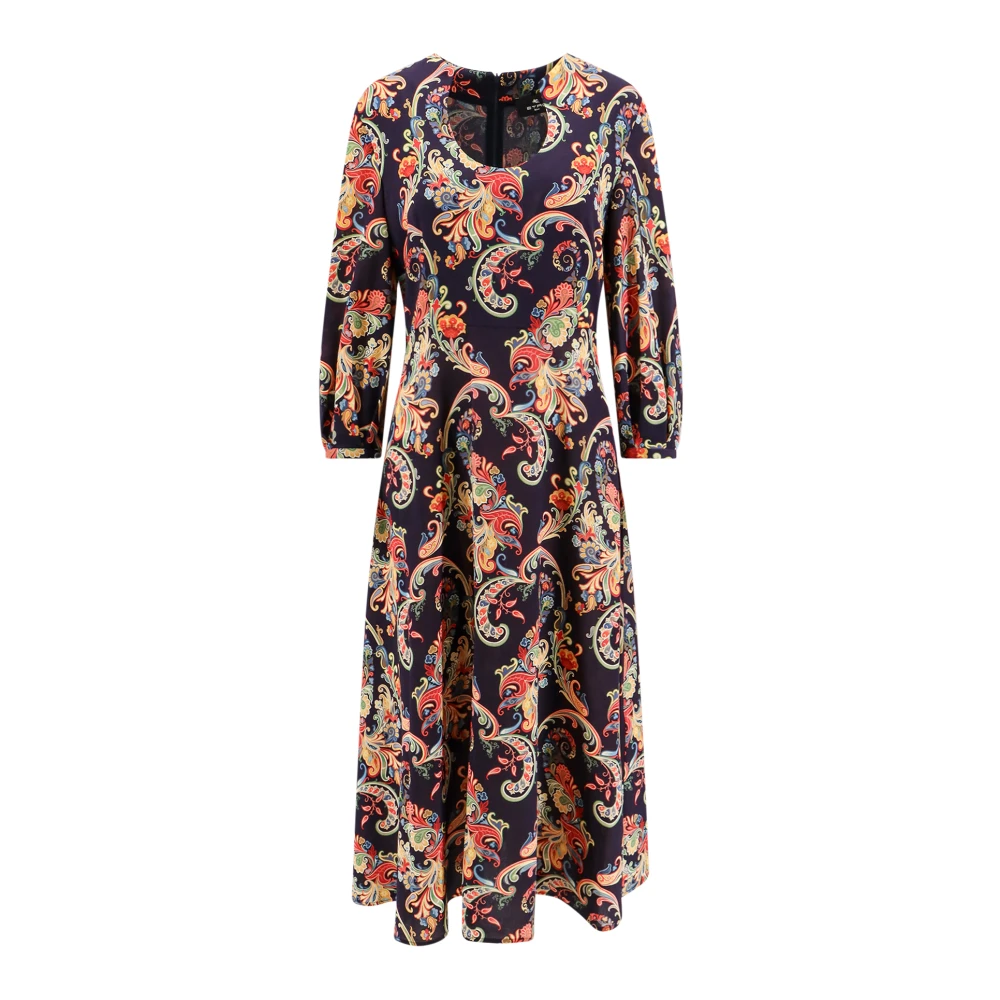 ETRO Multicolor Jurk met Lange Mouw Multicolor Dames