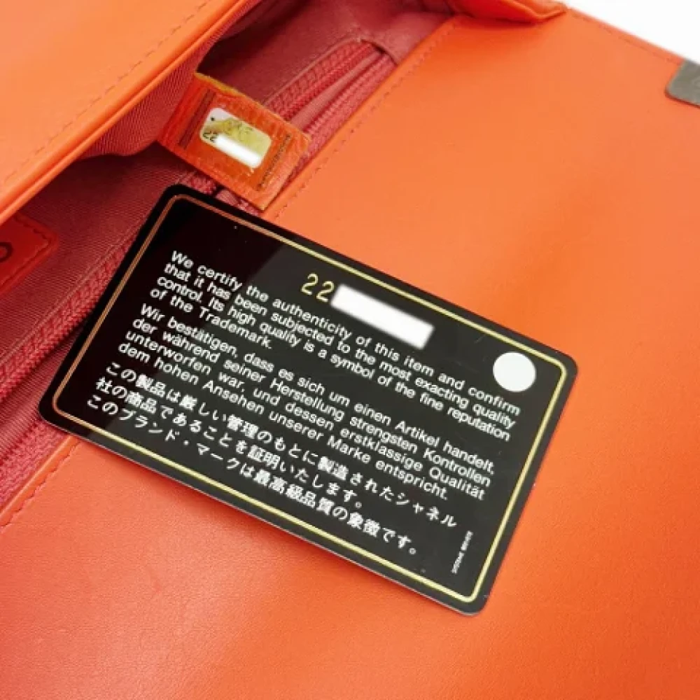 Chanel Vintage Pre-owned Leather chanel-bags Orange Dames