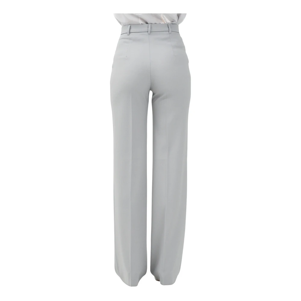 Max Mara Elegante Grijze Wijde Pijp Broek Gray Dames