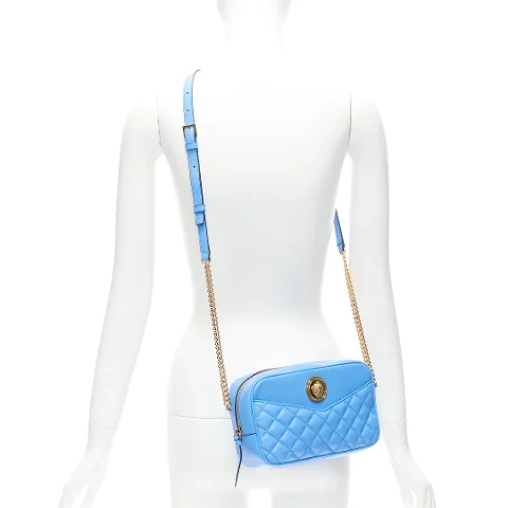 Versace Pre-owned Fabric crossbody-bags Blue Dames