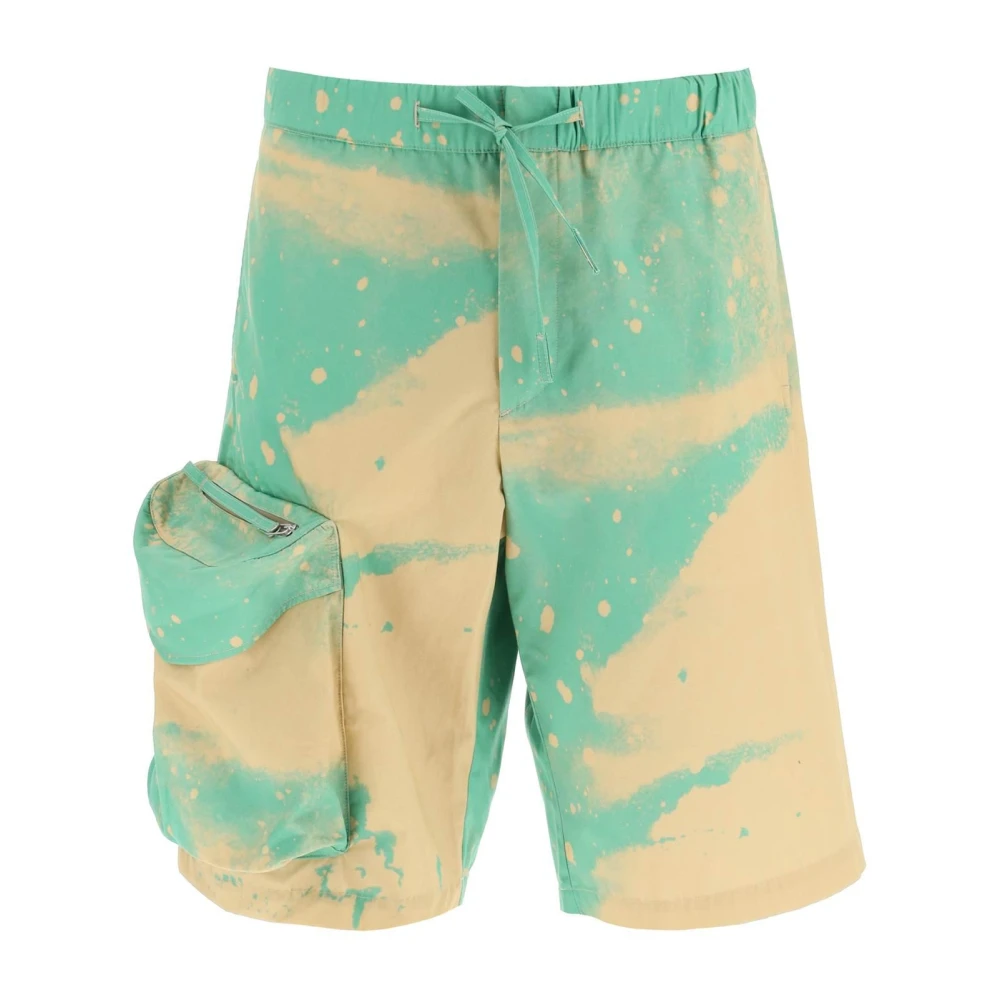 Oamc Smudge Oversized Shorts med Maxi Fickor Multicolor, Herr
