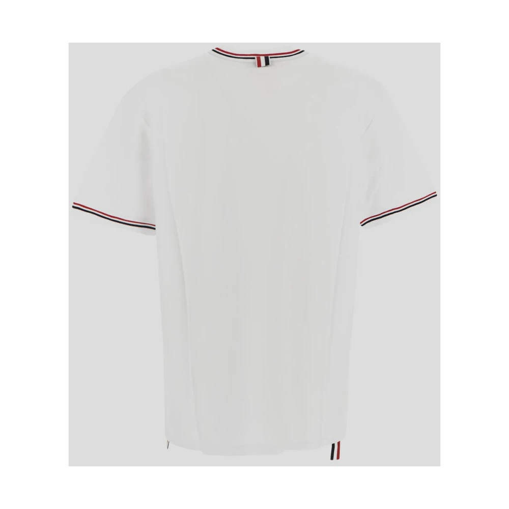 Thom Browne Wit Katoenen T-Shirt met Ribboorden White Heren