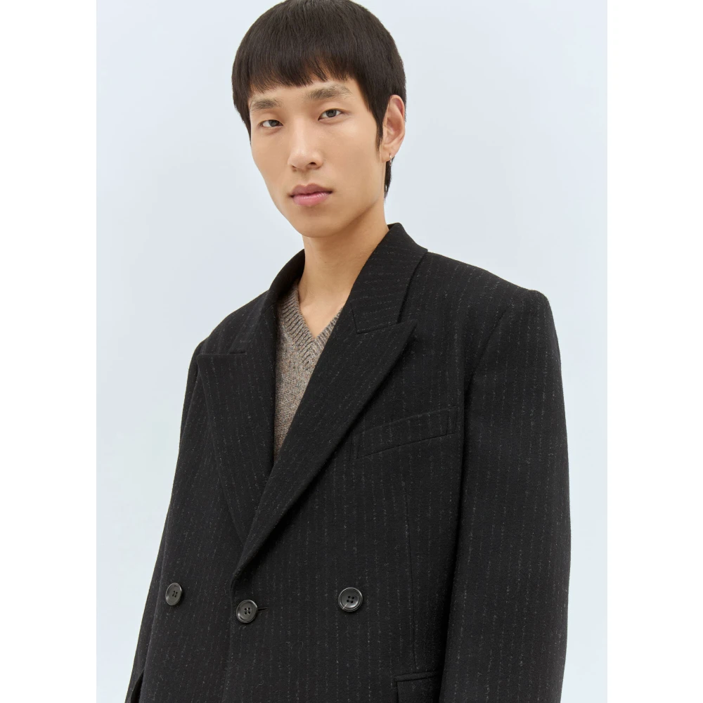 Junya Watanabe Wolblend Paneel Getailleerde Jas Black Heren