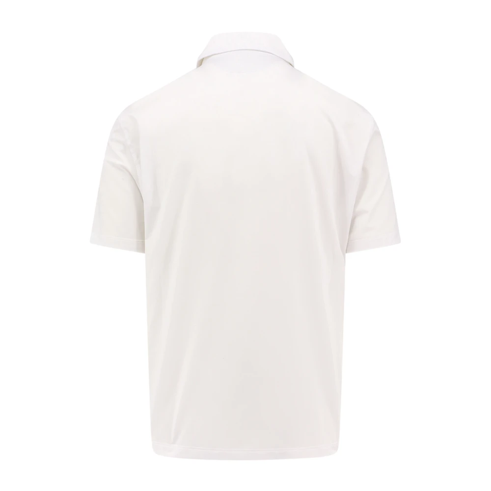 BRUNELLO CUCINELLI Logo Patch Polo Shirt Classic Collar White Heren