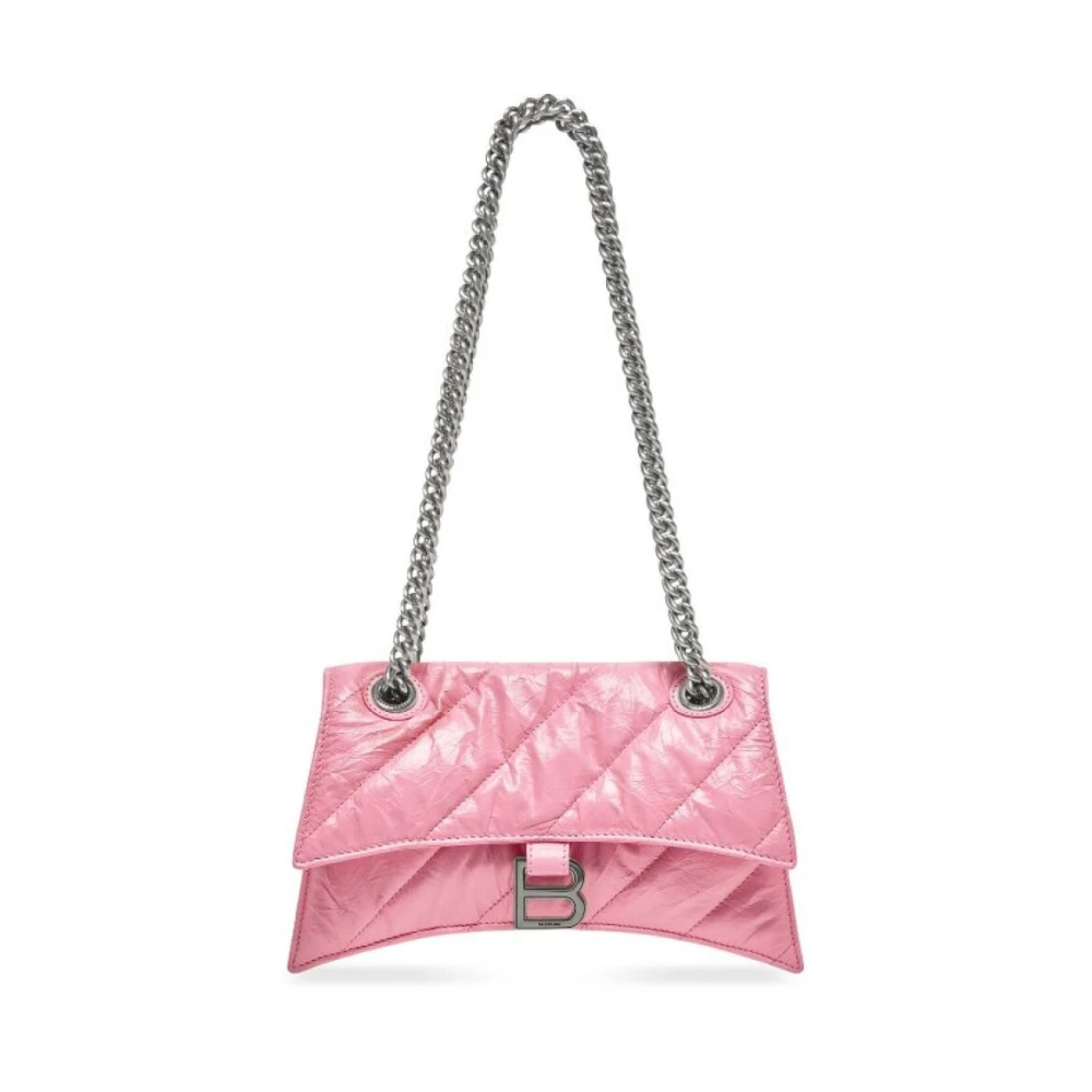 Balenciaga Crush Small Chain Quilted Bag Pink, Dam