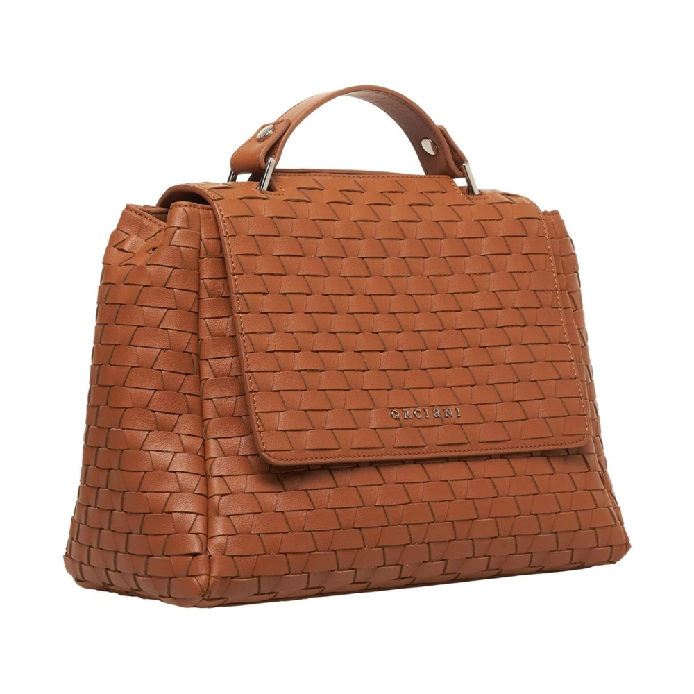 Orciani Luxe Leren Handtas Bruin Brown Dames