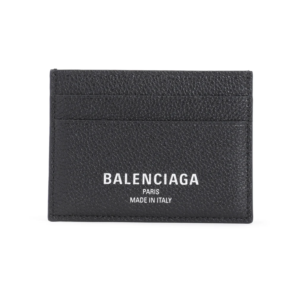 Balenciaga Zwarte Leren Portemonnee Stijlvol Accessoire Black Heren