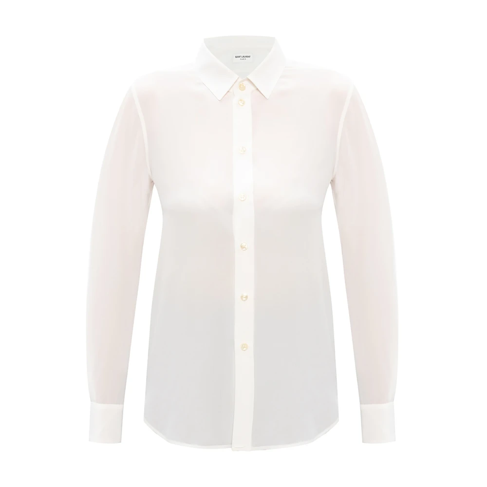 Saint Laurent Zijden overhemd White Dames