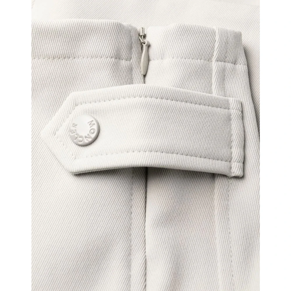 Moncler Logo Mid-Rise Witte Broek White Dames
