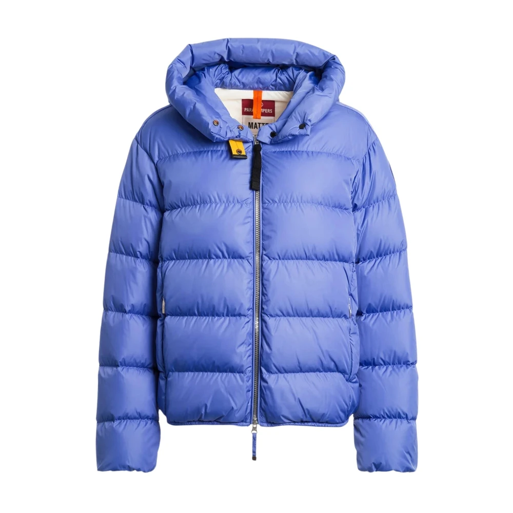 Parajumpers Korte Gewatteerde Hoodie Matte Lijn Blue Dames