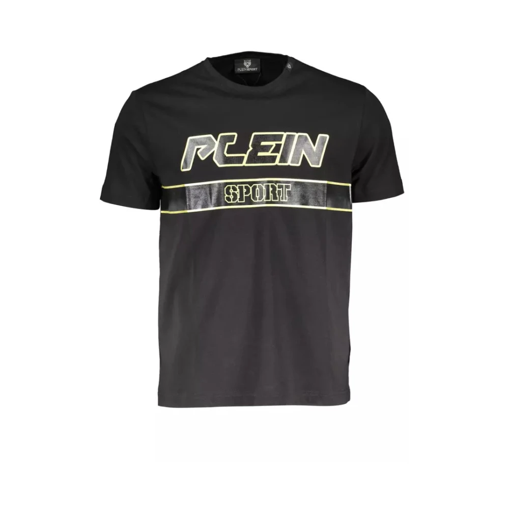 Plein Sport Men's Black T-Shirts,, Cotton T-Shirt, Short Sleeve, Crew Neck, Print, Logo Medium