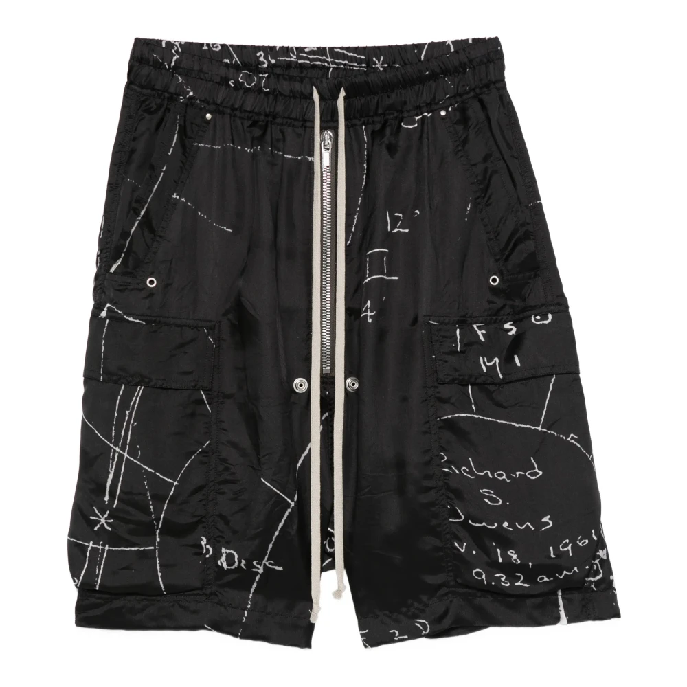 Rick Owens Black Drop-Crotch Cargo Shorts - Male - Casual Shorts - L - Shorts