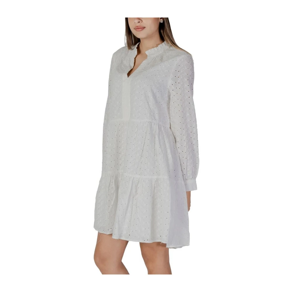 b.Young Witte Katoenen Jurk Dames Lente Zomer Collectie White Dames