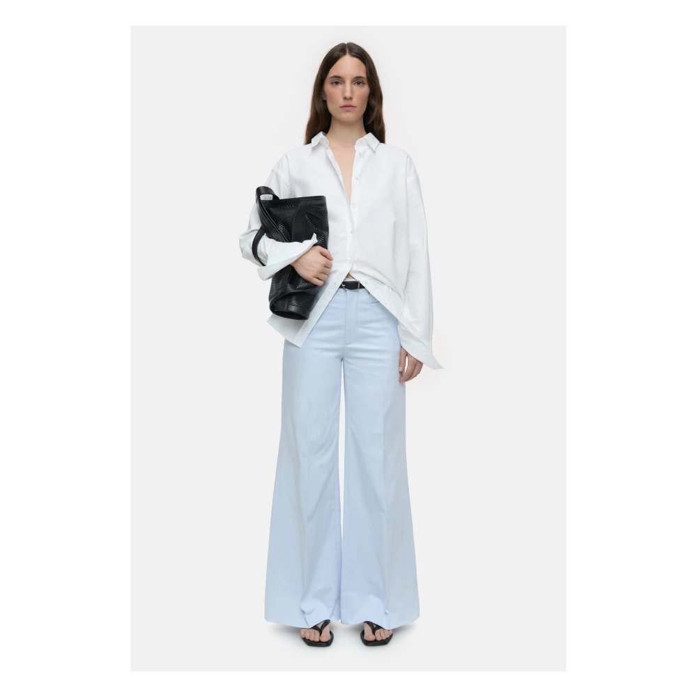 closed Wide Trousers Blue Dames