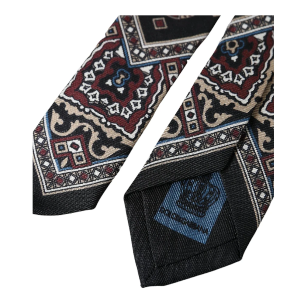Dolce & Gabbana Zijden Stropdas met Iconische Logo Details Multicolor Heren