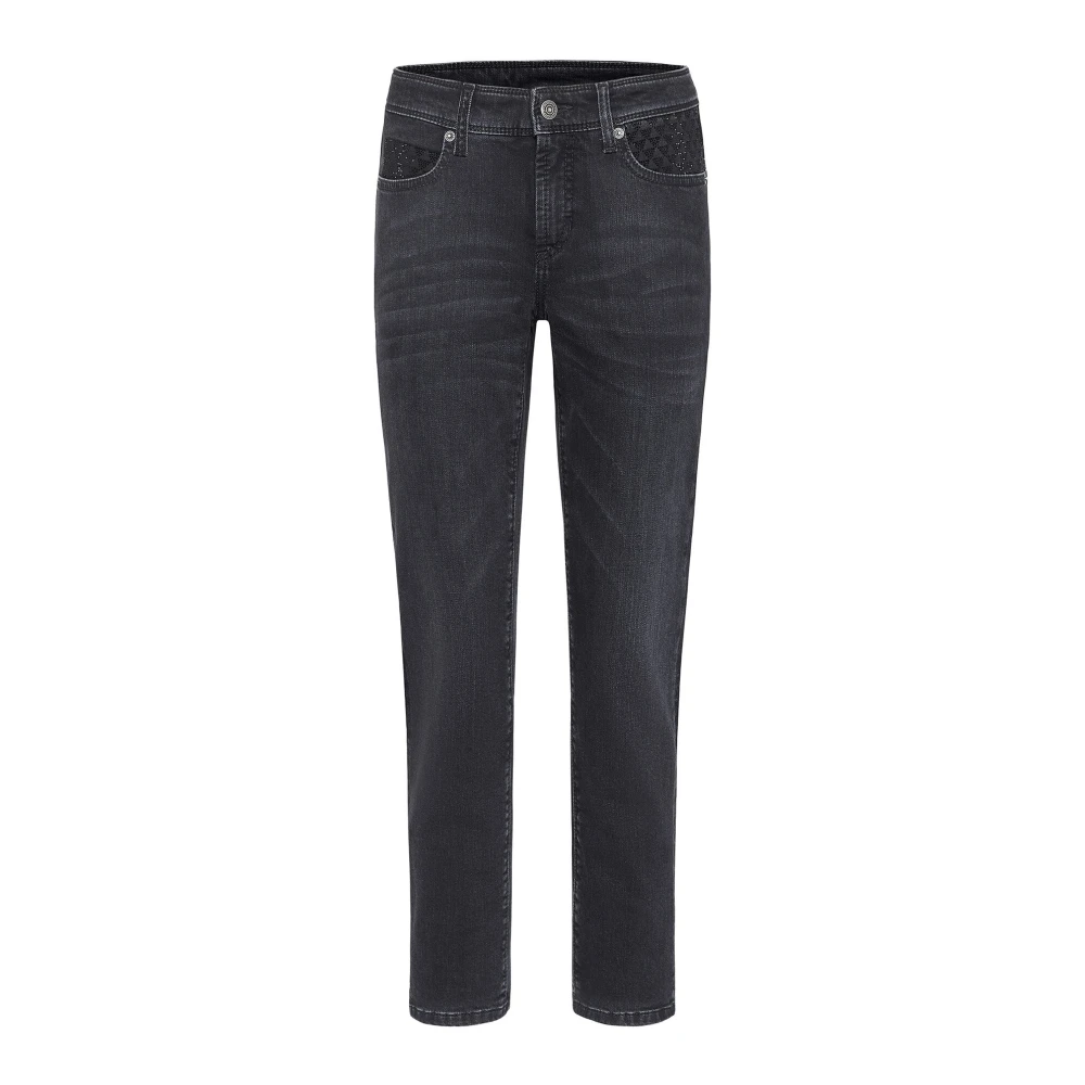 Cambio Women's Gray Piper Short - Slim Fit Jeans - M - Jeans