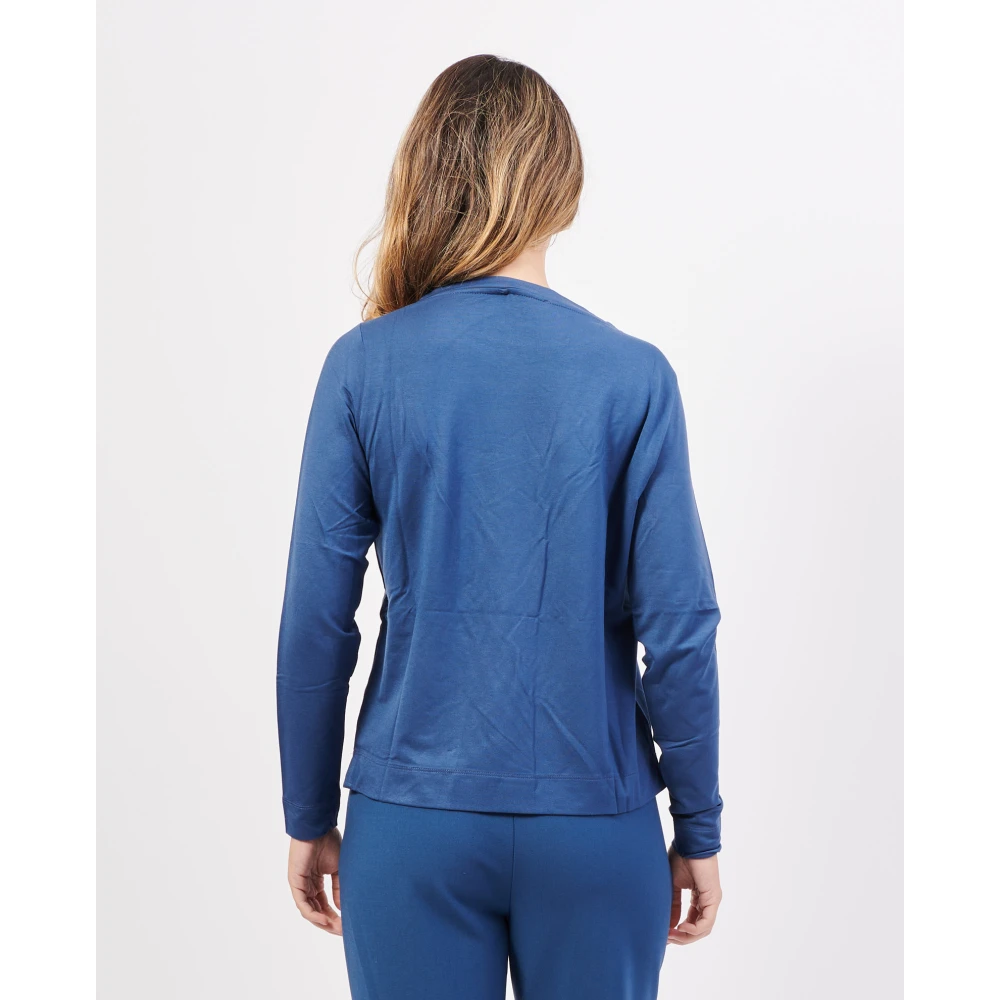 Gerry Weber Blauwe Longsleeve Ronde Hals Top Blue Dames