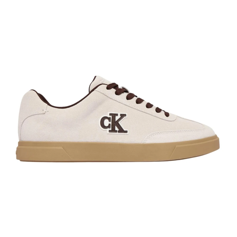 Calvin Klein Men's White Brooke Suede Trainers - Sneakers - 7 Uk - Shoes
