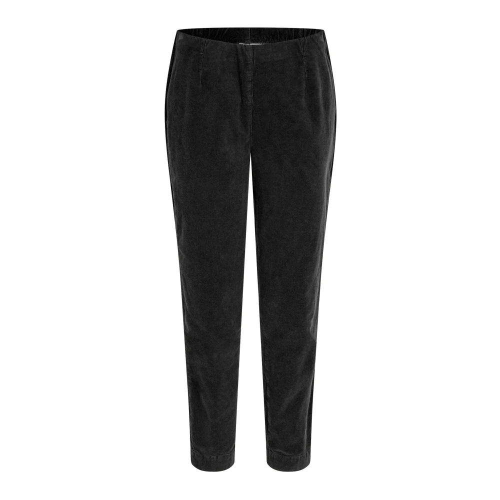 Masai Fluwelen broek met elastische tailleband Black Dames