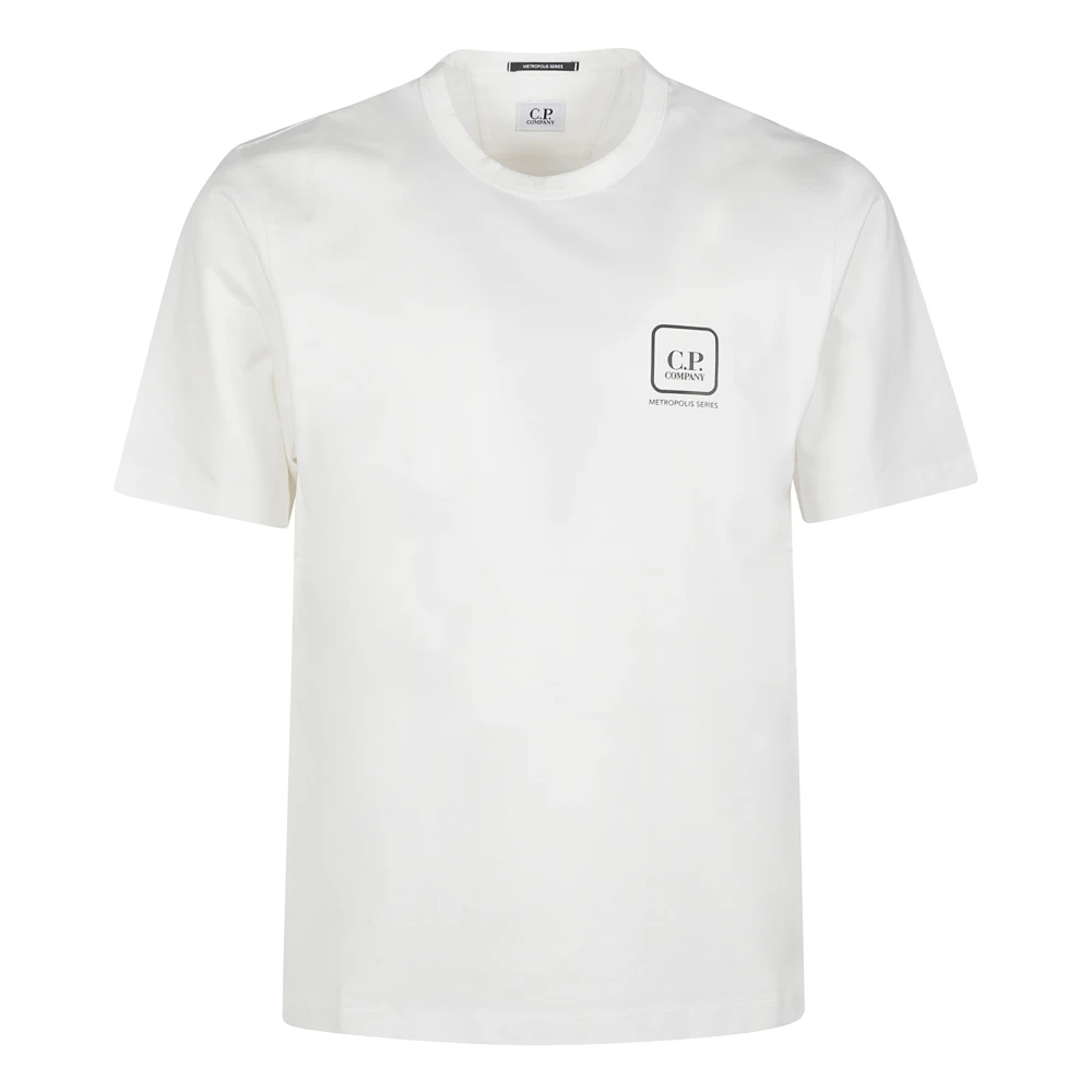 C.p. Company , T-Shirts, Male, White, S, Crew Neck Short Sleeve T-Shirt