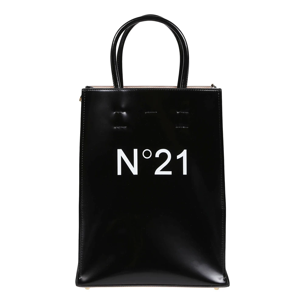 N21 Zwarte Verticale Shopper Tas Black Dames