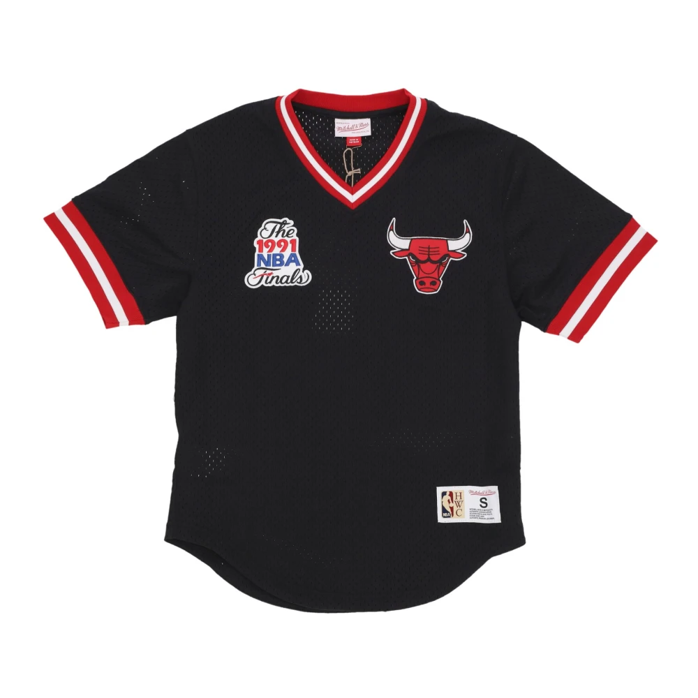 Mitchell & Ness NBA Vintage Logo V-Neck Shirt Black Heren