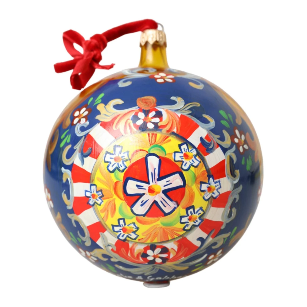 Dolce & Gabbana Goudkleurige Carretto Print Kerstornament Multicolor Unisex