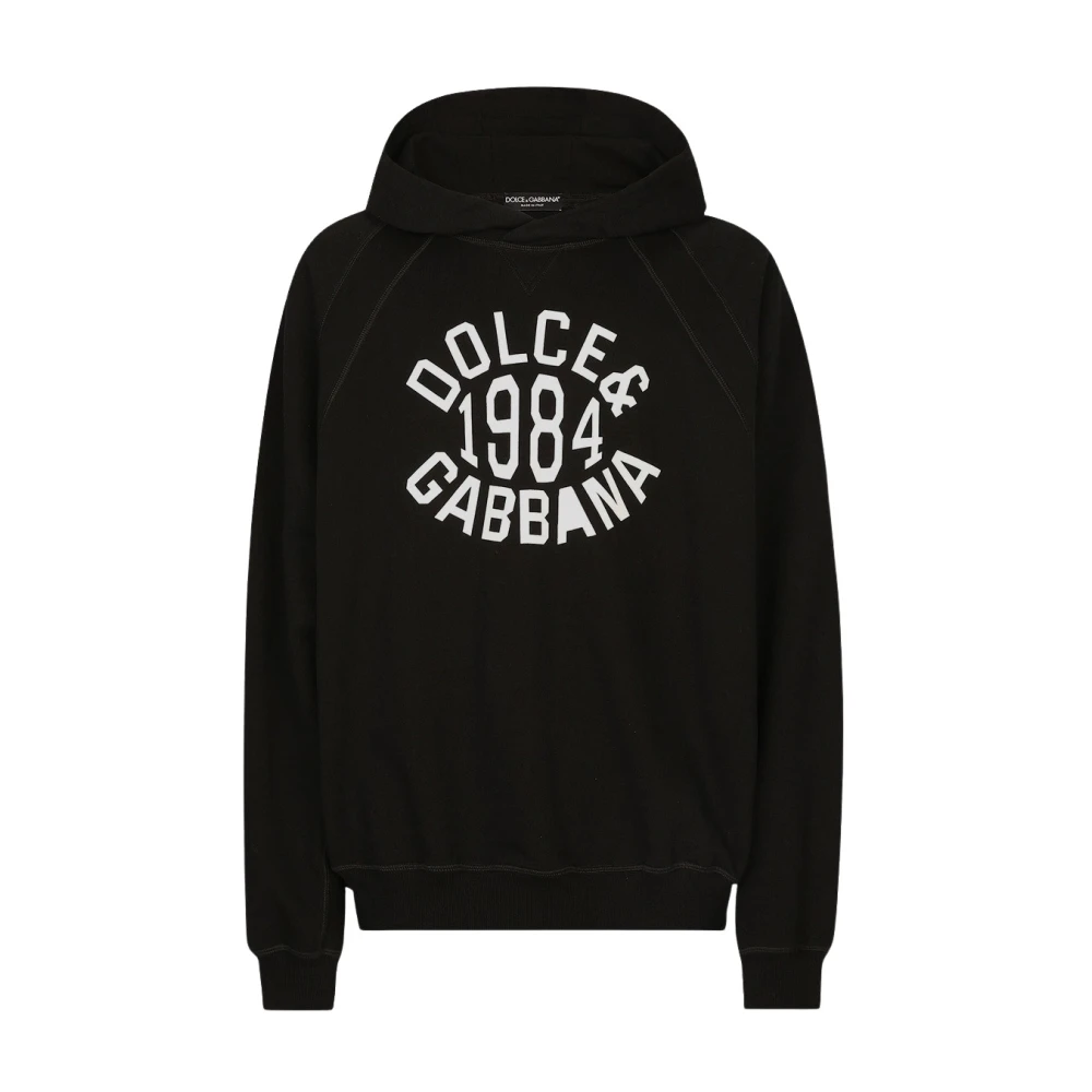 Dolce & Gabbana Katoenen Hoodie Print Black Heren