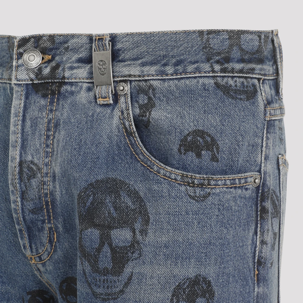 alexander mcqueen Blauw Gewassen Zwarte Jeans Blue Heren