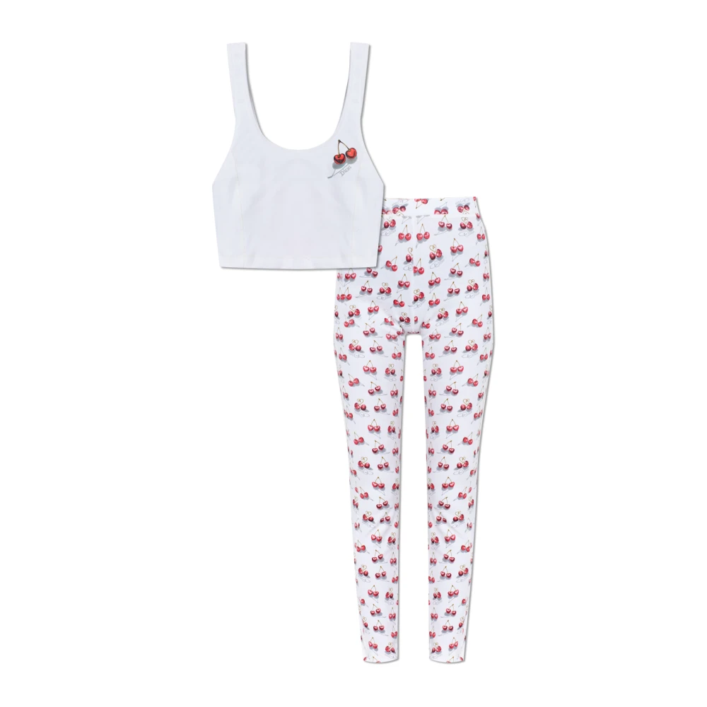 Diesel Vrouw Wit Nachtkleding Dames, L, Tweed, Tweedelige Pyjama Set