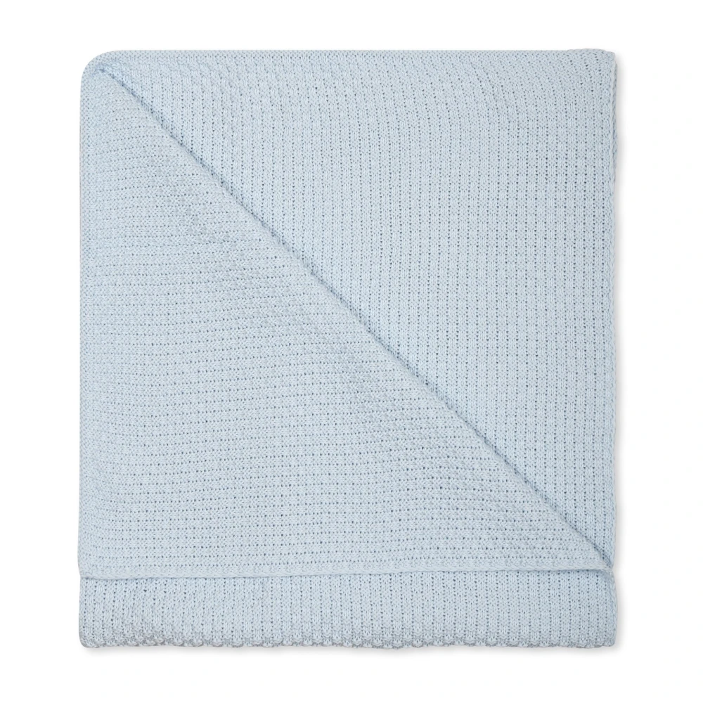Little Bear Gebreid katoenen deken in lichtblauw Blue Unisex