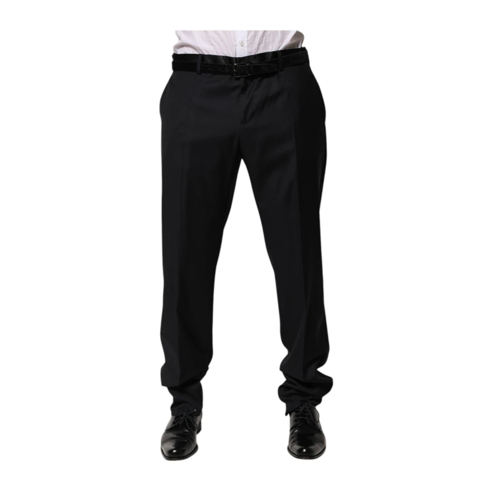 Dolce & Gabbana Men's Black Luxury Wool Formal Dress Trousers - Suit Trousers - 3XL - Trousers