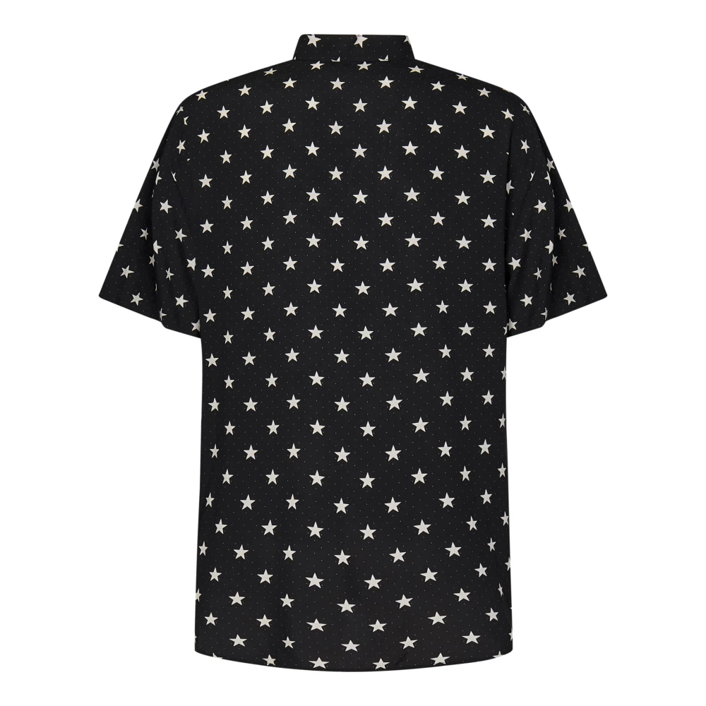 Balmain Zwart kort mouwloos shirt met sterrenprint Black Heren