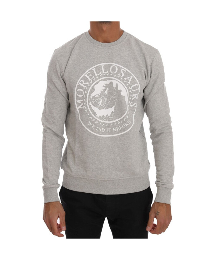 pull-gris-en-coton-avec-col-rond-et-logo-morellosaurs