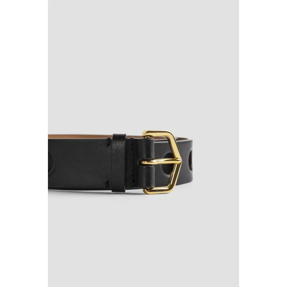 Alaïa Zwart Geperforeerde Leren Riem Black Dames
