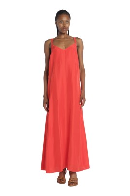 red-linen-crossed-long-dress