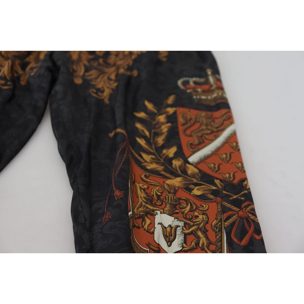 Dolce & Gabbana Barok Kroon Zijden Sweatpants Multicolor Heren