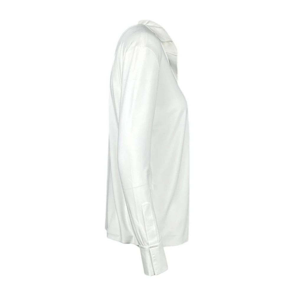 Norma Kamali Witte Polo Shirt met Splitmanchetten White Dames
