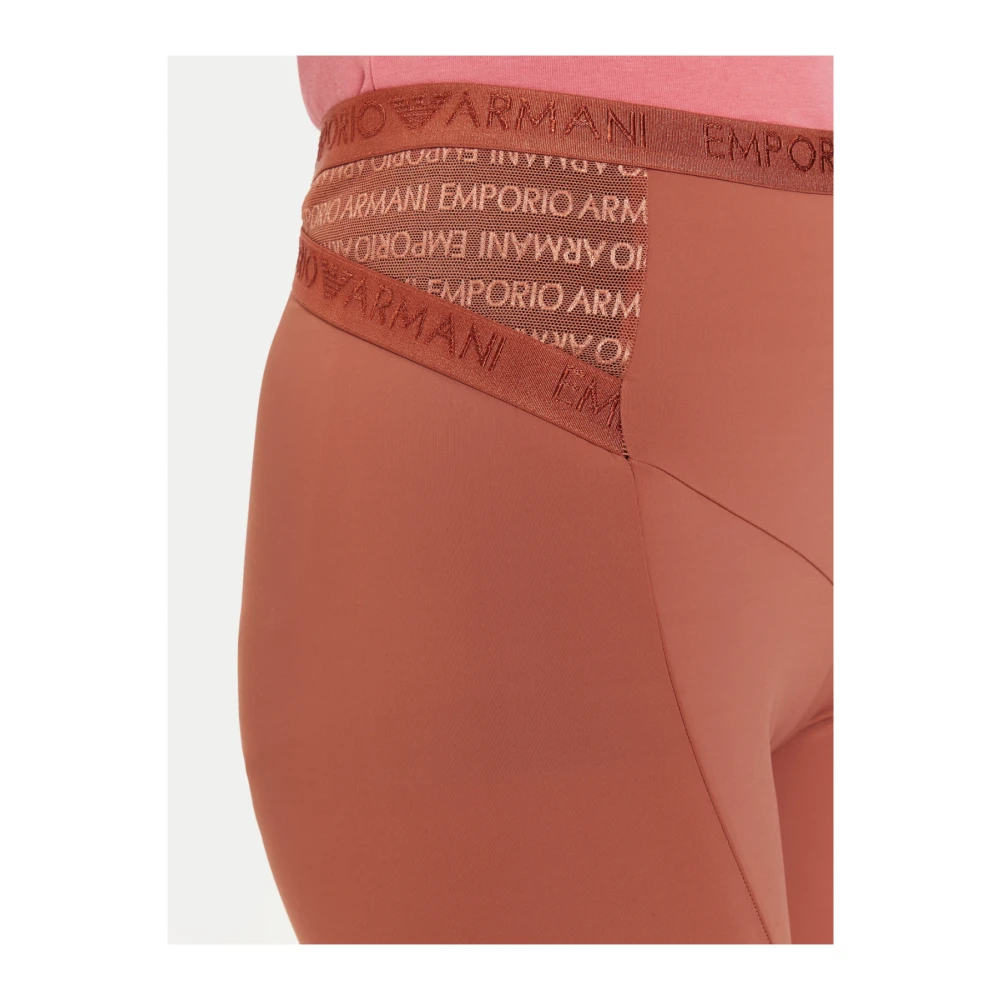 Emporio Armani Stretch Leggings Gedrukt Logo Brown Dames