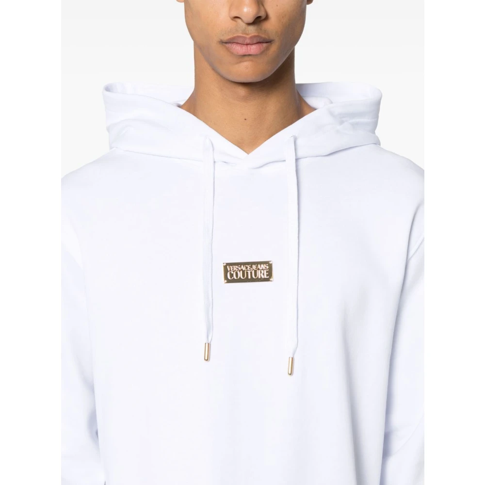 Versace Jeans Couture Witte en Gouden Sweatshirt White Heren