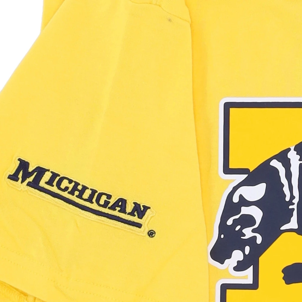 Mitchell & Ness Michigan Wolverines Basketball Team T-Shirt Yellow Heren