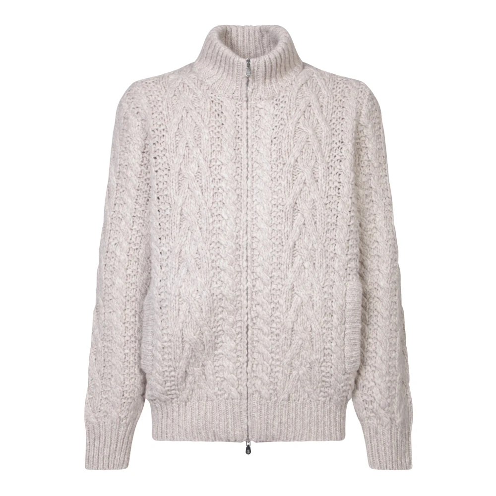 Luksuriøs Hvit Cardigan Sweater Aw24