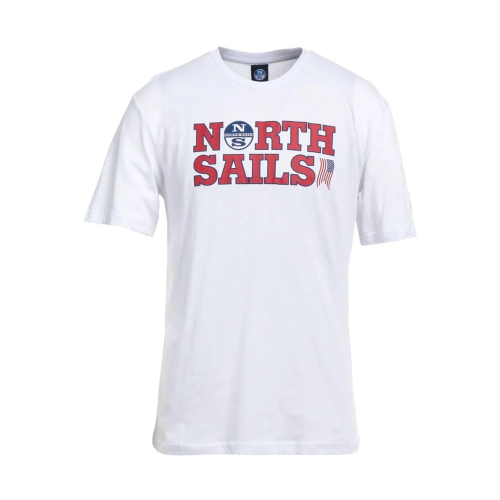 North Sails Elegant Logo T-shirt van wit katoen White Heren
