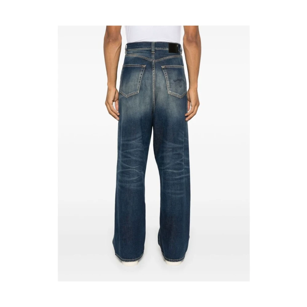 R13 Indigo Blue Wide Leg Denim Jeans Blue Heren